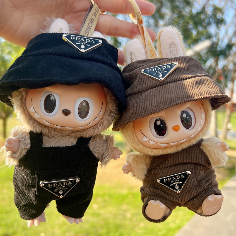 [Clothes Only]  corduroy For Labubu Doll Clothing Set Hat 17cm Clothes Shoes Doll DIY Accessories Training Sitting Party Games Toys Gifts