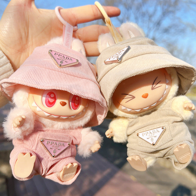 [Clothes Only]  corduroy For Labubu Doll Clothing Set Hat 17cm Clothes Shoes Doll DIY Accessories Training Sitting Party Games Toys Gifts
