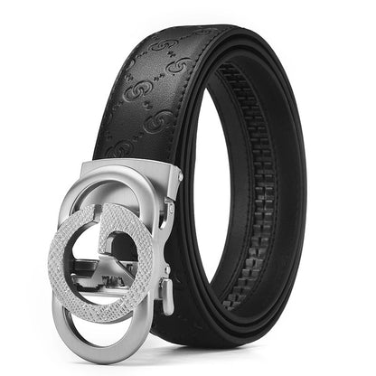 Men's Genuine Leather Alloy Automatic Buckle Versatile Korean Business Casual Fashion Belt