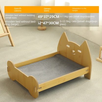 Cat Bed Universal Pet Bed Pet Nest Dog Nest Removable Solid Wood Bed Cute Kitten Princess Bed Pet Supplies