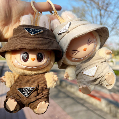 [Clothes Only]  corduroy For Labubu Doll Clothing Set Hat 17cm Clothes Shoes Doll DIY Accessories Training Sitting Party Games Toys Gifts